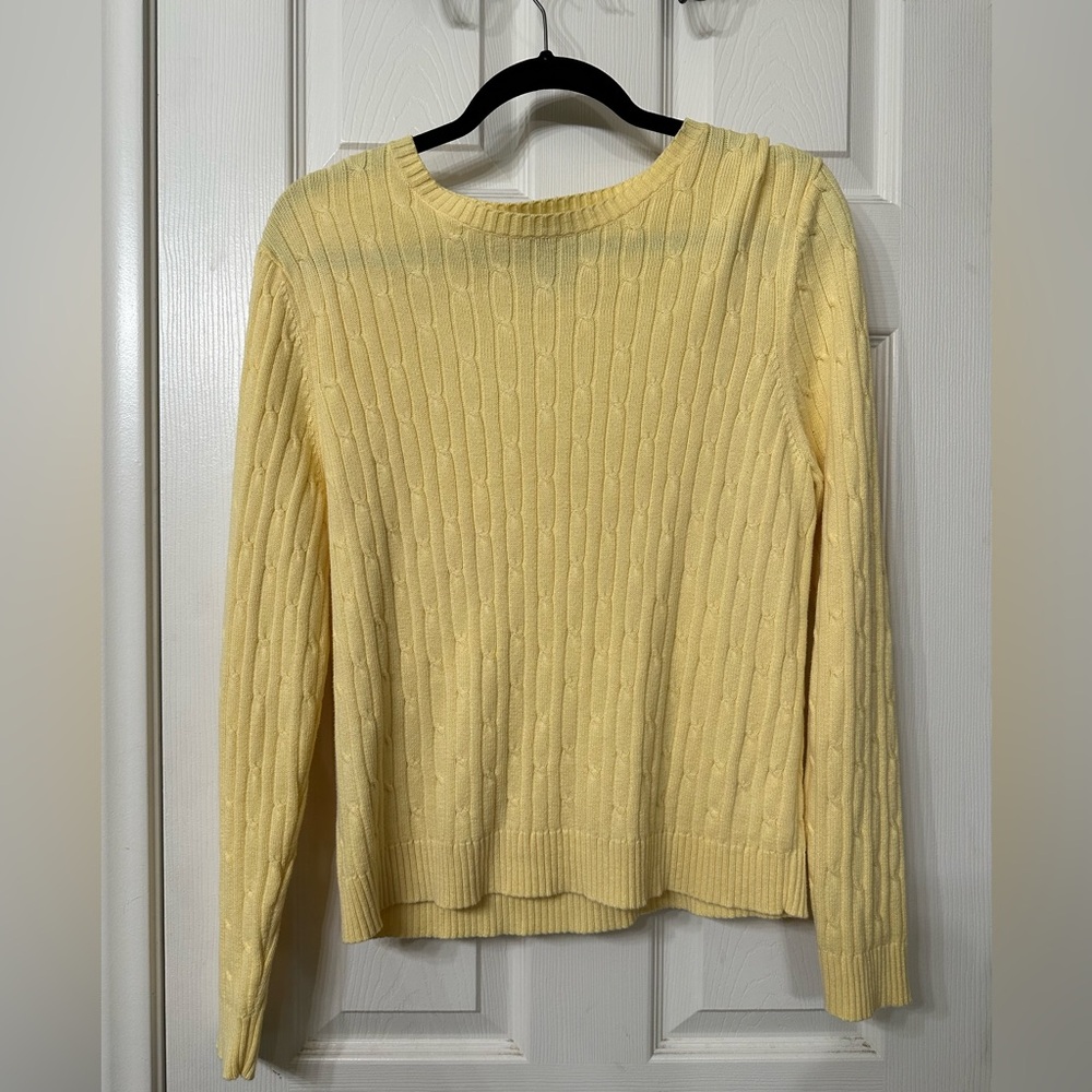 Izod Light Yellow Cable Knit Sweater